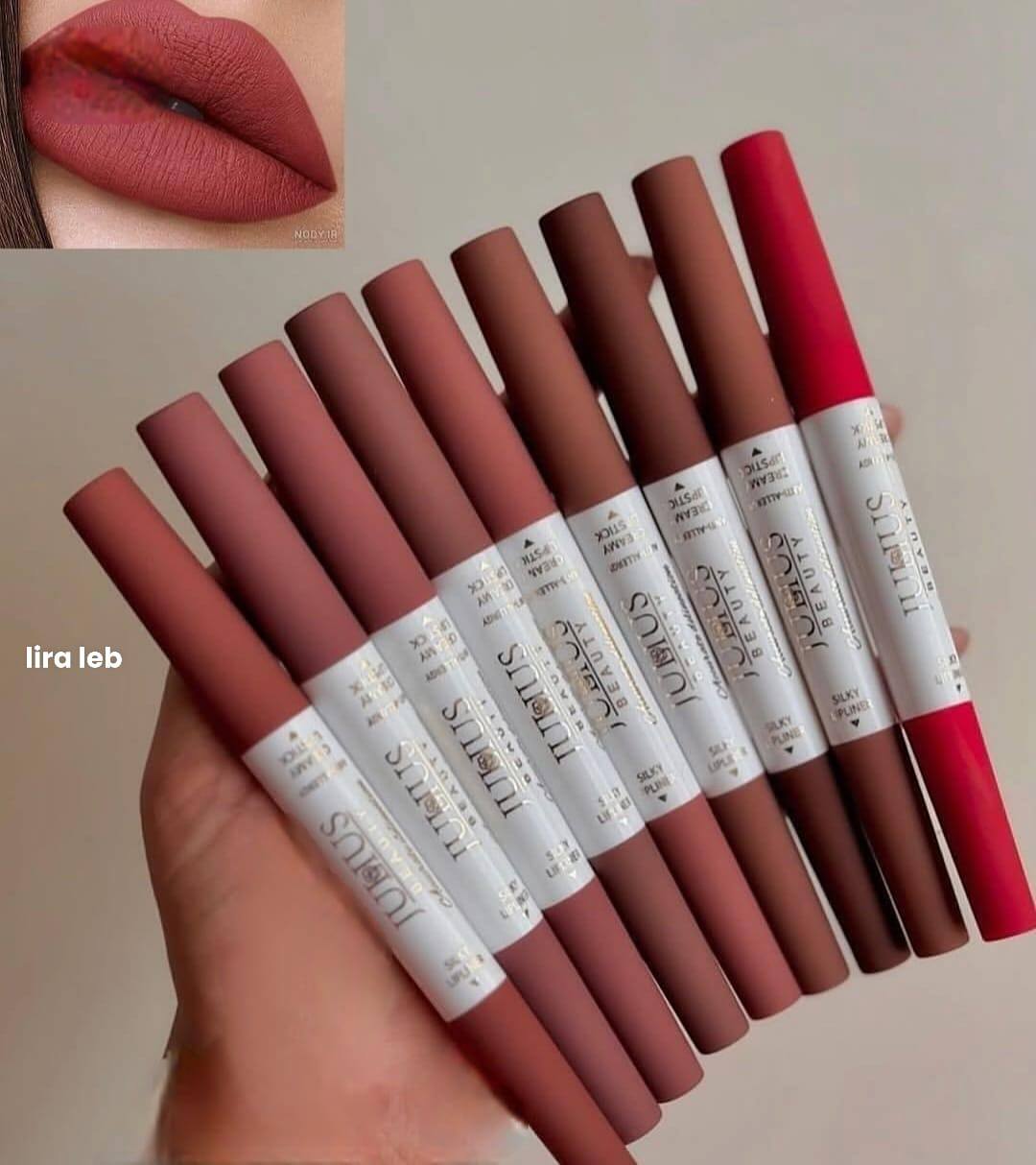 JULIUS BEAUTY 24H long lasting 2In1 SILKY LIPLINER CREAMY LIPSTICK