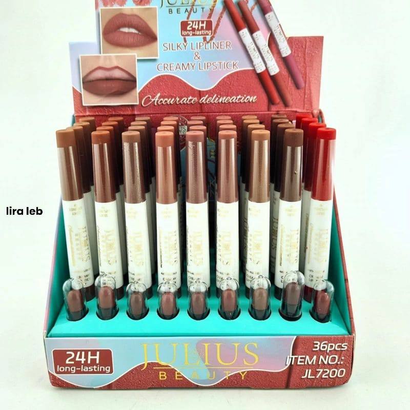 JULIUS BEAUTY 24H long lasting 2In1 SILKY LIPLINER CREAMY LIPSTICK