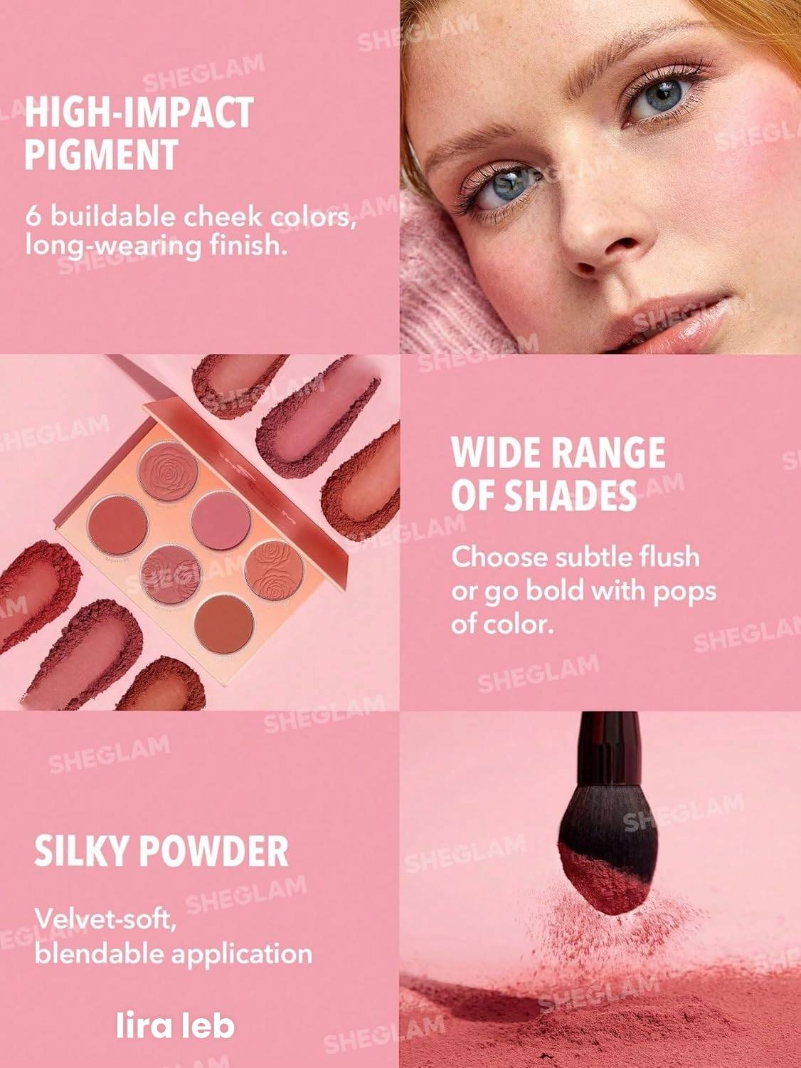 SHEGLAM Floral Flush Blush Palette 6Color Pressed Powder