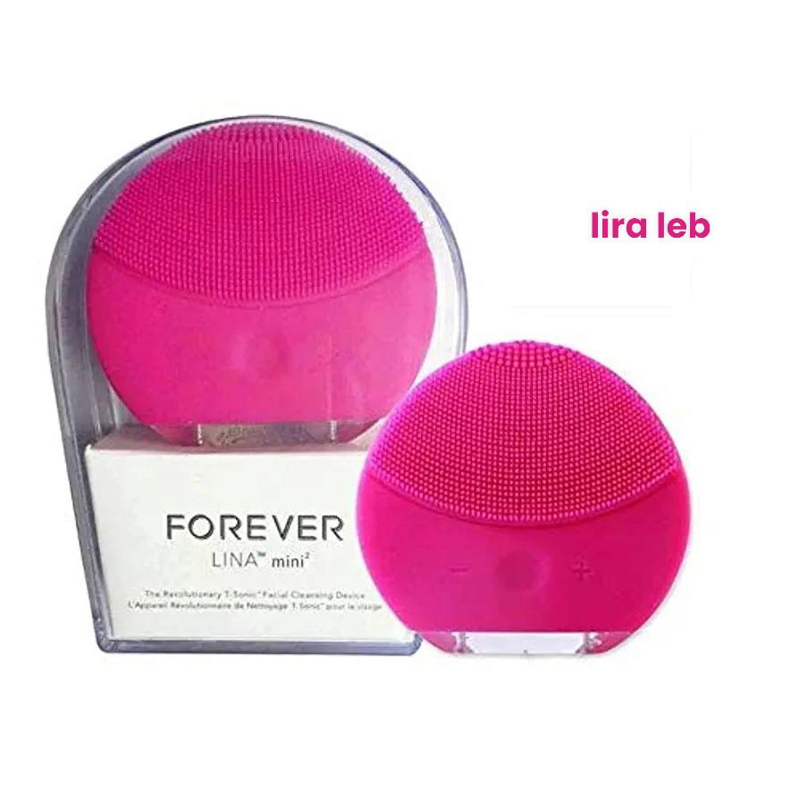 Forever Lina Mini Facial Cleansing Brush Magenta Ultrasonic Vibrating