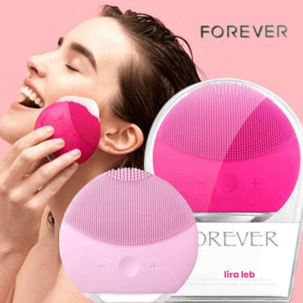 Forever Lina Mini Facial Cleansing Brush Magenta Ultrasonic Vibrating