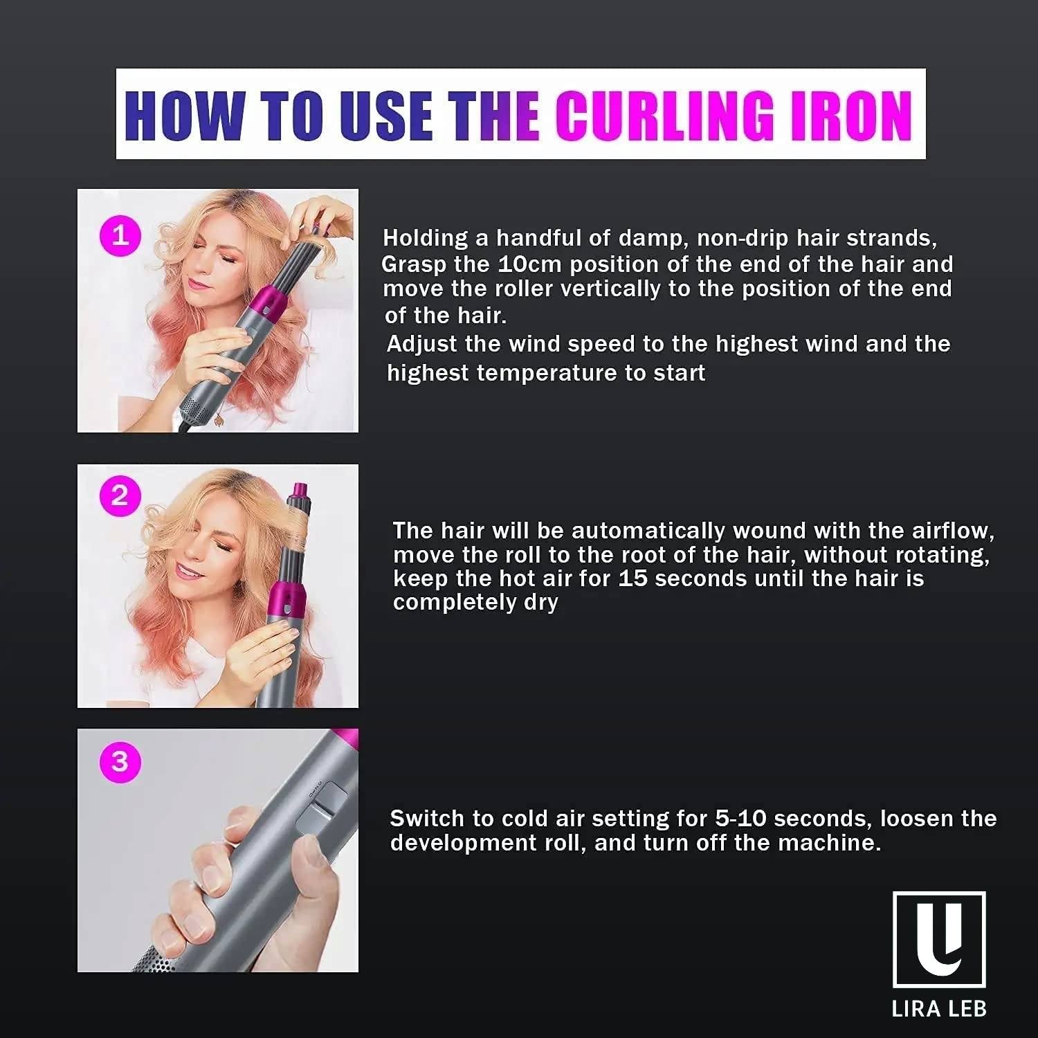 Hot Air Brush 5in1 Multifunctional Hair Dryer Volumizer Hair Straightener