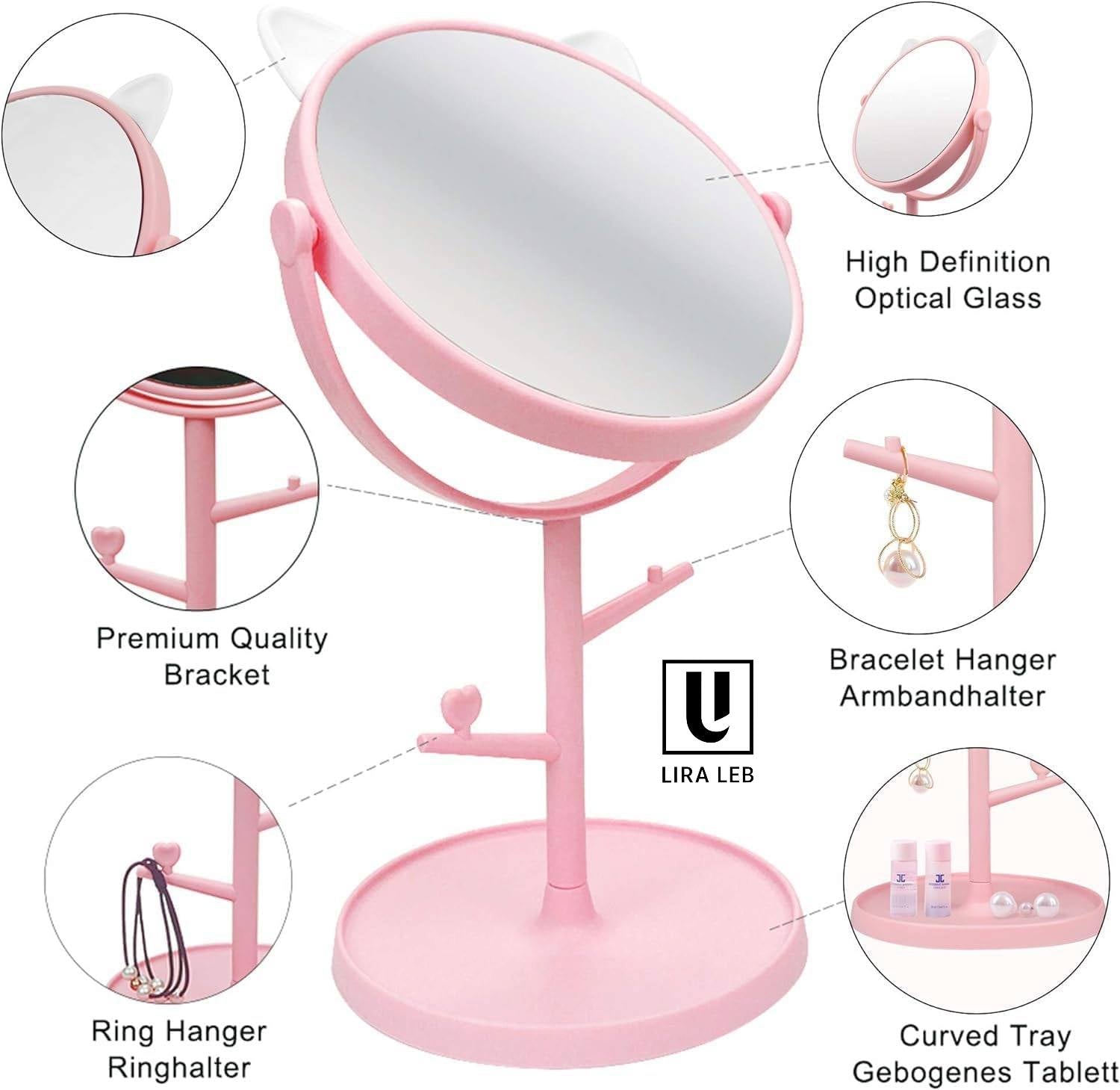 Makeup Mirror, Fashionable Cute Desktop Makeup Mirror