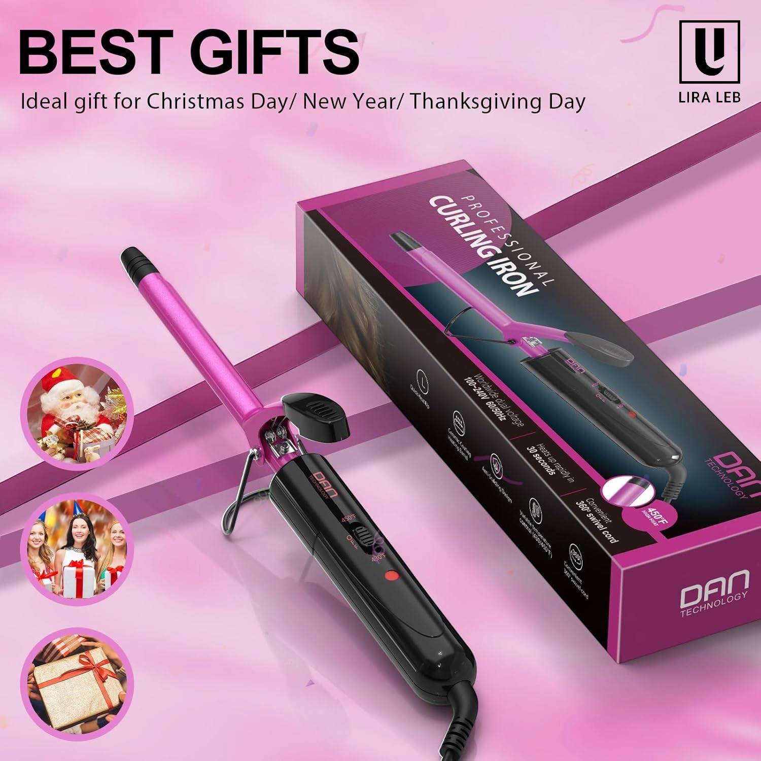 DAN Technology 1/2Inch Curling Iron 13mm Small Ceramic Curling Wand