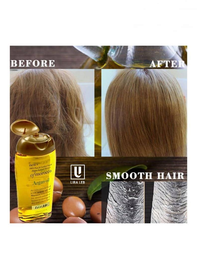 Love JoJo Organic Moroccan Argan Oil for Frizzy Hair Moisturizing &amp; Strengthening Silky