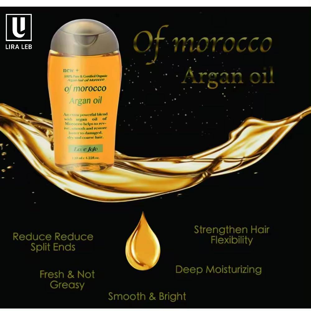 Love JoJo Organic Moroccan Argan Oil for Frizzy Hair Moisturizing &amp; Strengthening Silky