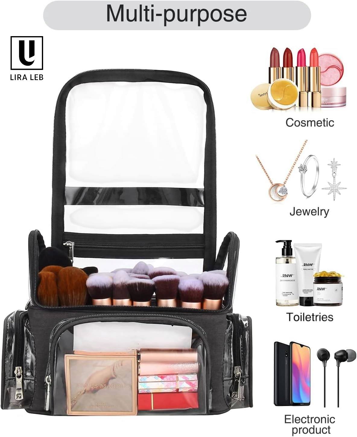 Makeup Brush Case, Large Stand-up Makeup Brush Bag
