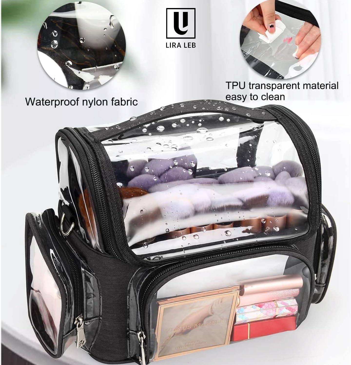 Makeup Brush Case, Large Stand-up Makeup Brush Bag