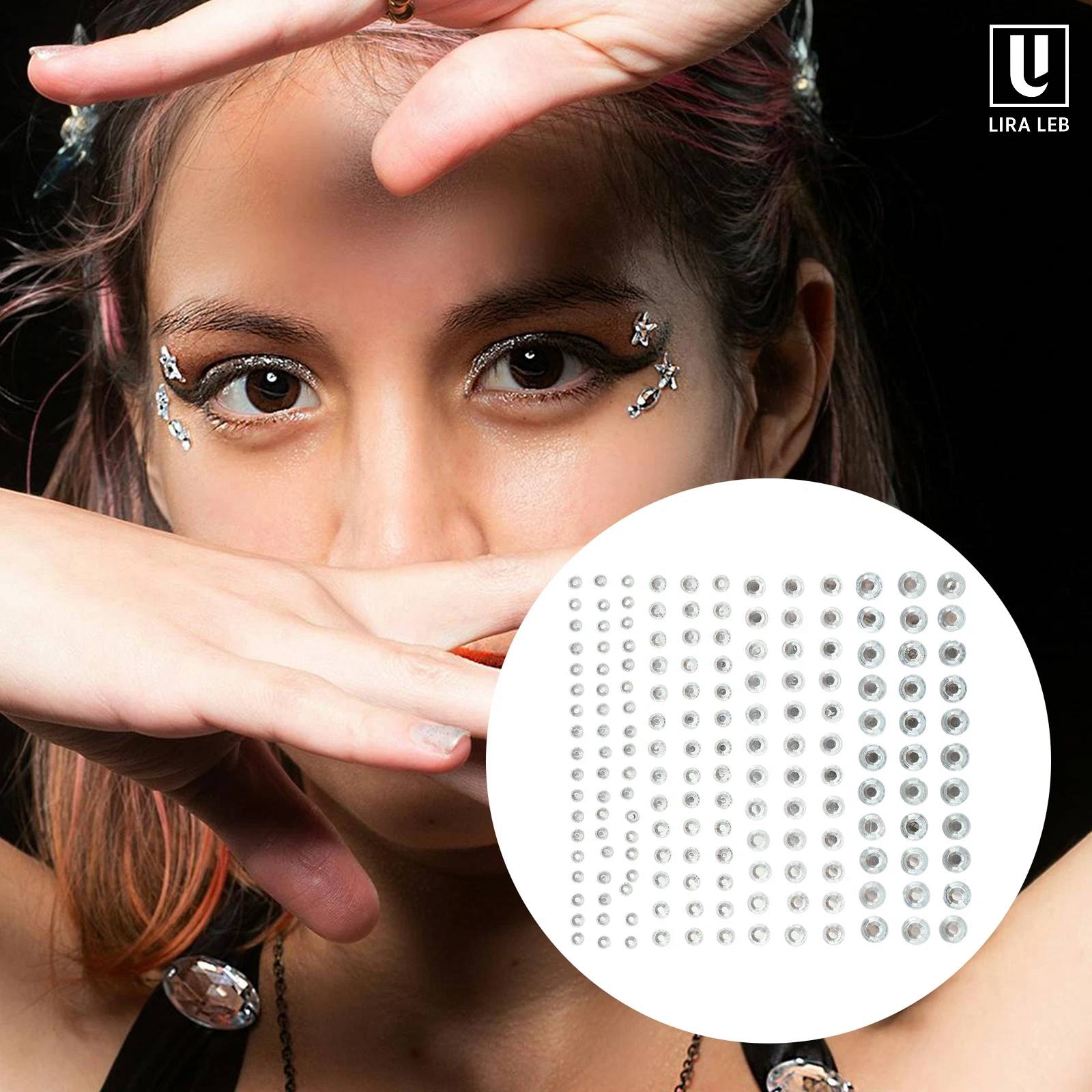 Eye-catching Face Rhinestone Stickers for Concert Silver