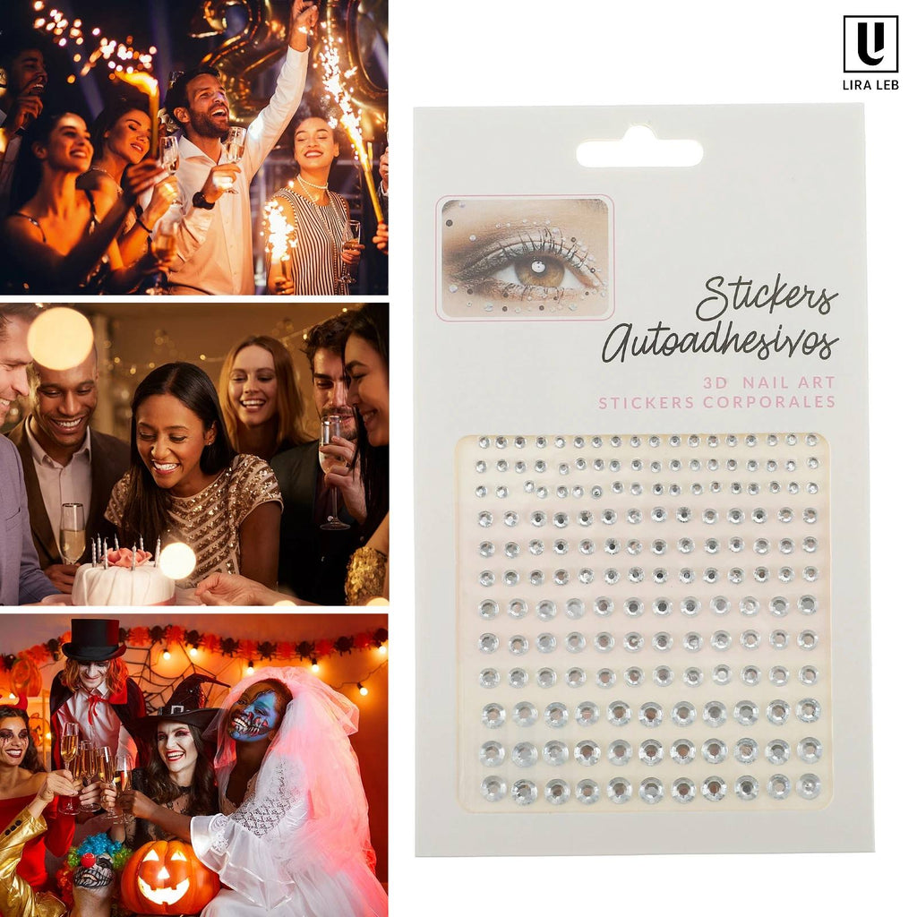 Eye-catching Face Rhinestone Stickers for Concert Silver