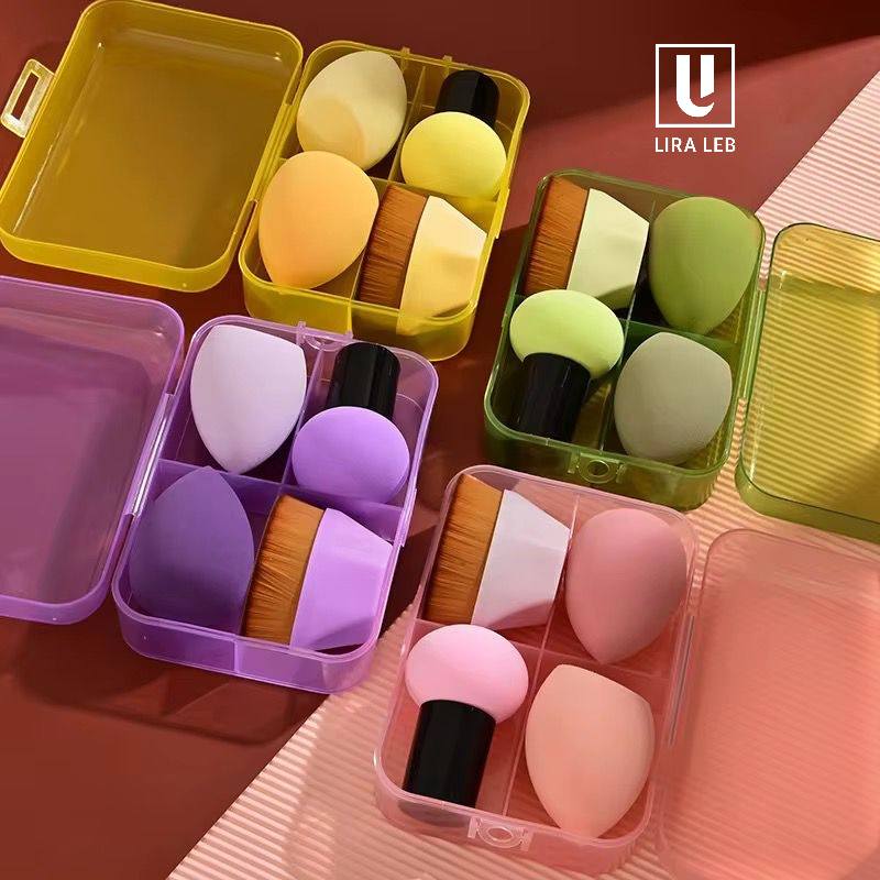 Makeup Application Set 4in1 Foundation Brush with 3 Makeup Sponges