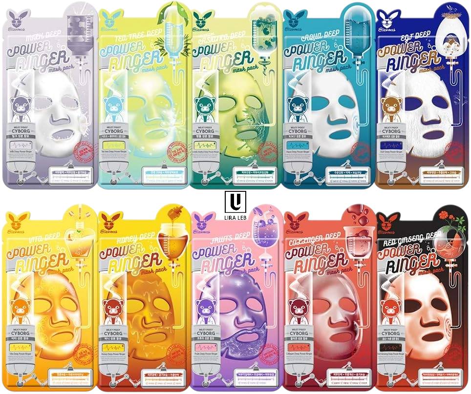 Elizavecca Deep Power Ringer Mask Packs, a Korean beauty sheet masks.