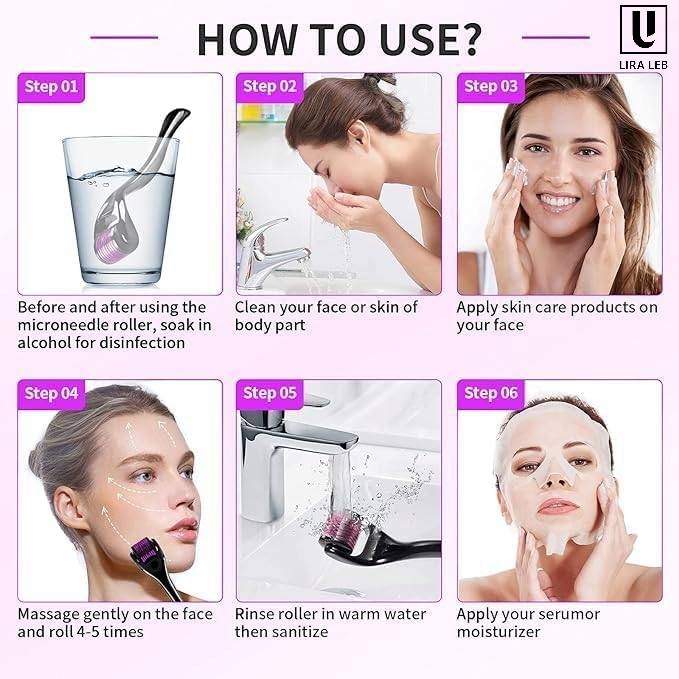 Derma Roller for Hair Growth and Anti Aging Skin Regeneration