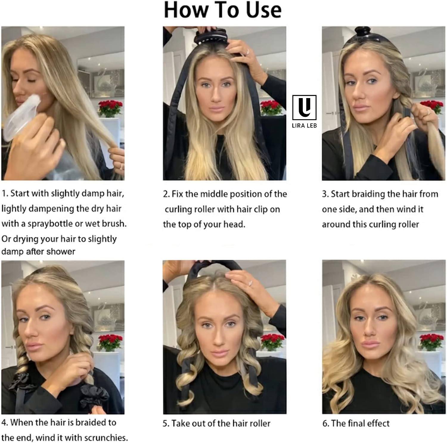 Heatless Curling Rod Headband,