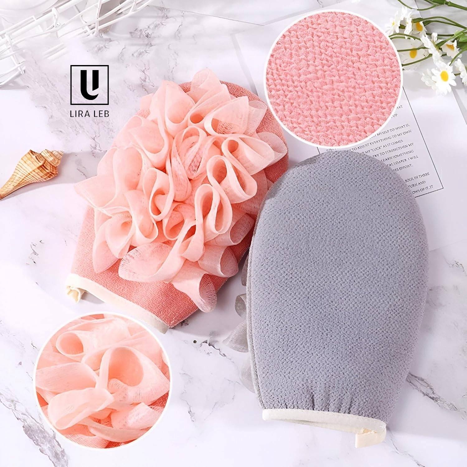 Exfoliating Glove with Loofah Sponge Body Scrubber
